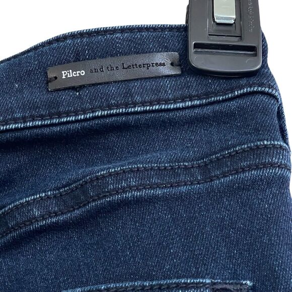 Pilcro and the Letterpress SZ 25 Skinny Jeans Mid-Rise Stretch Zip-Fly Dark Wash - Picture 6 of 11